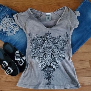 Vocal Mineral Wash French Sleeve Tee